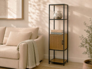 ESTANTERIA METAL NEGRA MDF 43X33X153ALTO SHELFS