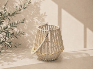 FAROL NATURAL DECORADO AMARILLO 20CM