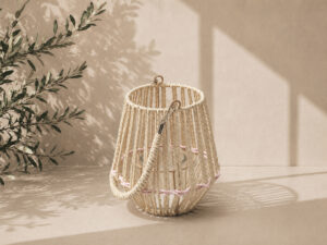 FAROL NATURAL DECORADO ROSA 20CM