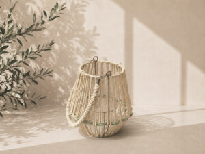 FAROL NATURAL DECORADO VERDE 20CM