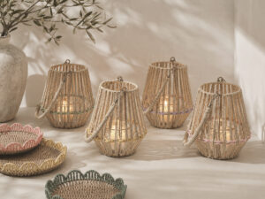 FAROL NATURAL DECORADO VERDE 20CM