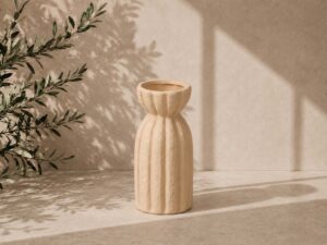 JARRON TERRACOTA RAYAS ANCHAS TIERRA 35CM ALTO