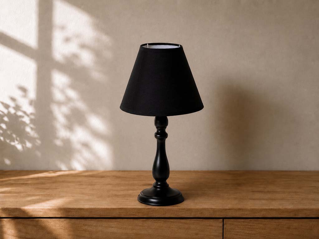 LAMPARA METAL NEGRO Ø20X40XØ11CM