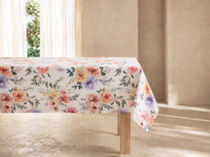 MANTEL 150X250CM ANTIMANCHAS ROSA