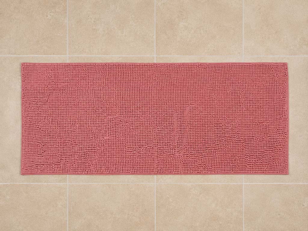 ALFOMBRA BAÑO CHENILLA ROSA 120X50CM