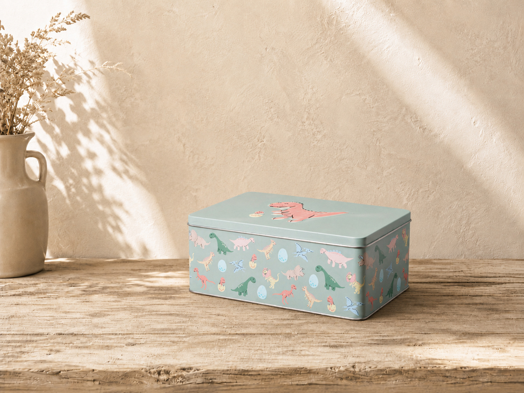 CAJA METALICA DINOSAURIO 20X14X8