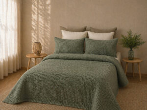 FUNDA COJIN WAFFLE OLIVA 50X70