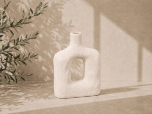 JARRON TERRACOTA AGUJERO BLANCO 40CM ALTO
