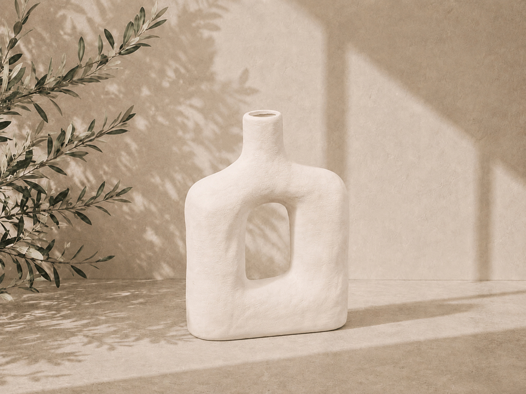 JARRON TERRACOTA AGUJERO BLANCO 40CM ALTO
