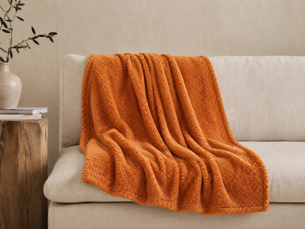 PLAID 130X160 OTOÑO OCRE