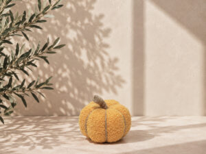 CALABAZA DECORATIVA 13CM OCRE