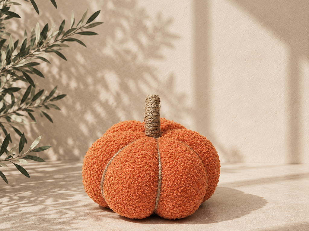 CALABAZA DECORATIVA 17CM NARANJA