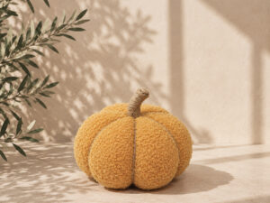 CALABAZA DECORATIVA 17CM OCRE