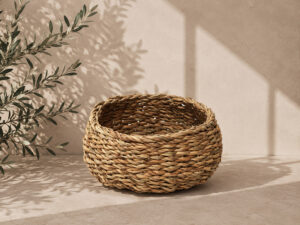 CESTO ESPARTO ABOMBADO MEDIANO Ø21X13XØ23CM
