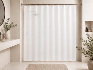 CORTINA BAÑO BLANCO 180X180