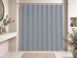 CORTINA BAÑO GRIS 180X180