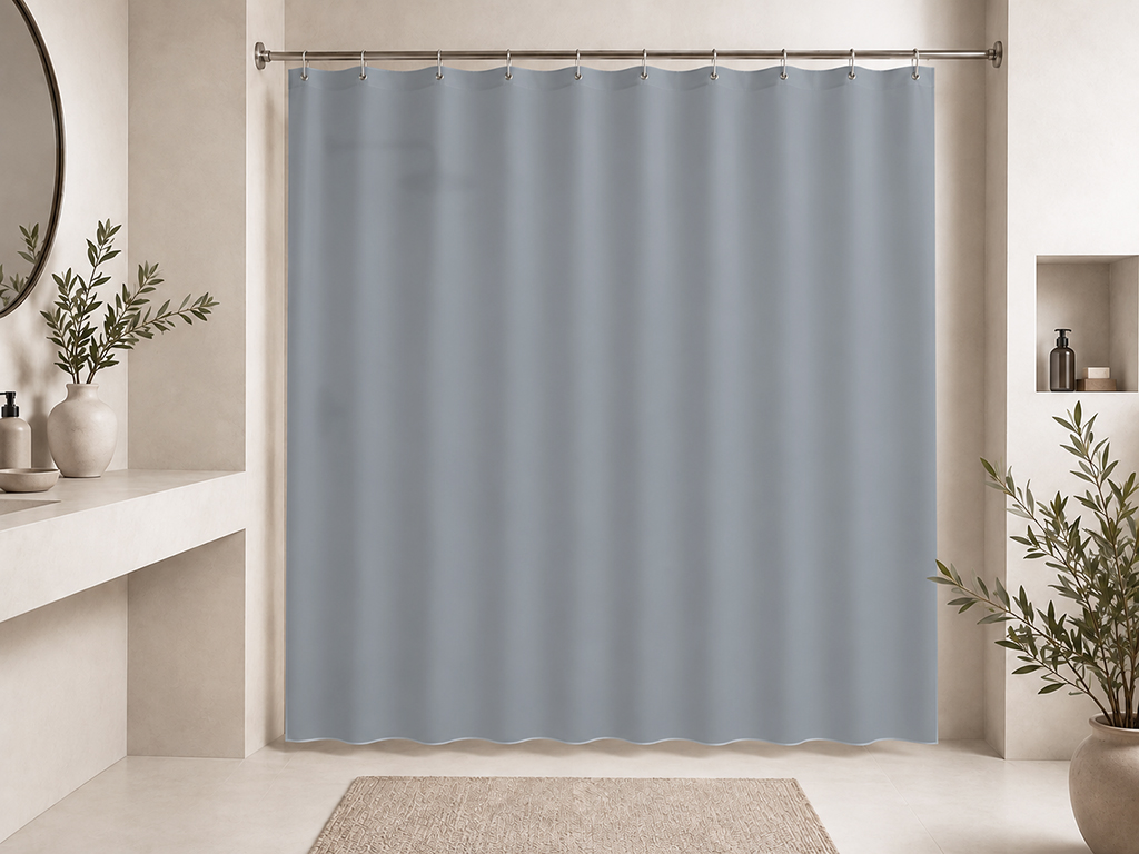 CORTINA BAÑO GRIS 180X180