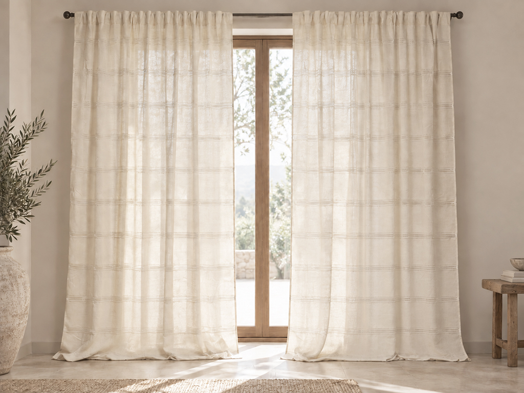 CORTINA SELINA BEIGE 200X270 CINTA 3 USOS