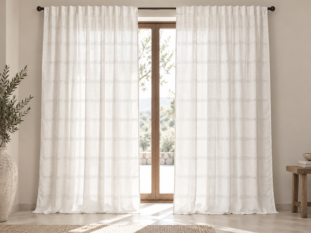 CORTINA SELINA NATURAL 300X270 CINTA 3 USOS