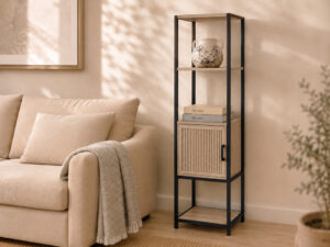 ESTANTERIA METAL NEGRA MDF 43X33X153ALTO SHELFS