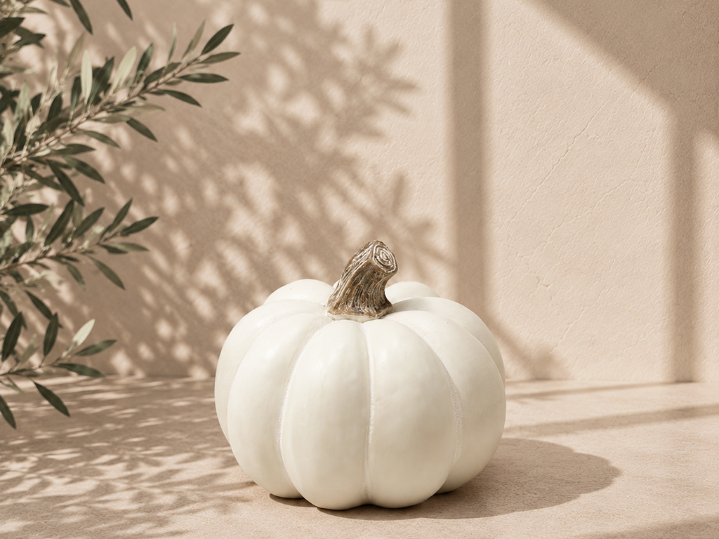 FIGURA CALABAZA 15X12 CREMA
