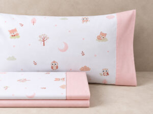 JUEGO SABANAS KIDS FOREST ROSA