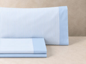 JUEGO SABANAS LINEAS AZUL