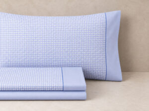 JUEGO SÁBANAS VICHY AZUL