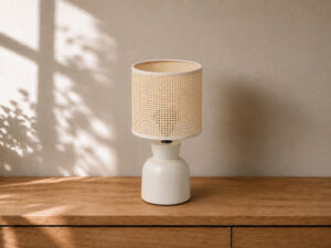 LAMPARA SOBREMESA BLANCO FORMA 14x14x30CM