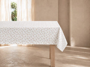 MANTEL 145X250 FLORES ROSA VERDE