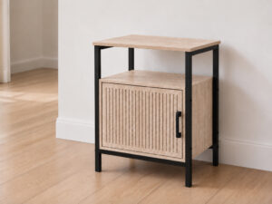 MESILLA METAL NEGRO MDF SHELFS 43X33X55 ALTO