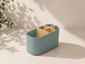 ORGANIZADOR PLASTICO BAMBU 5 HUECOS VERDE