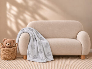 PLAID CORAL STOCK GRIS MICKEY 160X210