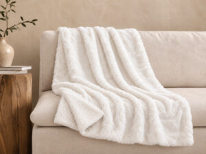 PLAID RABBIT FUR SHERPA BLANCO 160X220