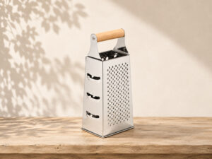 RALLADOR ACERO 4 CARAS MANGO BAMBU