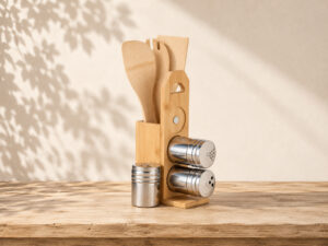 SET 7 PZS BAMBU SOPORTE PALAS ESPECIERO