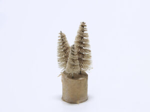 ARBOL DECORATIVO BASE MADERA 15CM CREMA