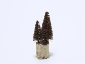 ARBOL DECORATIVO BASE MADERA 15CM MARRON