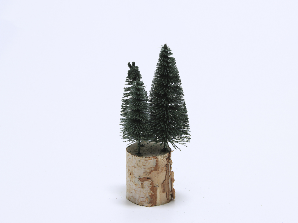 ARBOL DECORATIVO BASE MADERA 15CM MUSGO