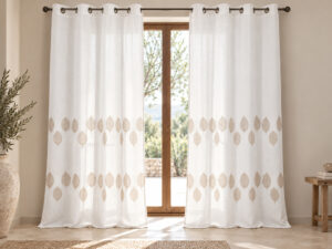 CORTINA BLANCO BEIGE 140X260