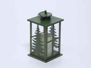 FAROL PVC VERDE CON VELA LED 14X14X27