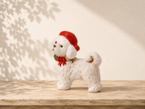 FIGURA PERRO GORRO/LAZO 10CM B