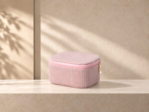 JOYERO MINI RECTANGULAR TERCIOPELO ROSA