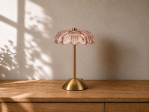 LAMPARA MESA LED CRISTAL ROSA 13X30