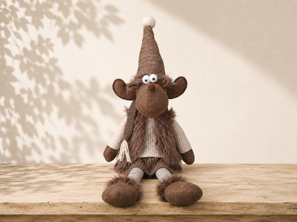 MUñECO RENO 53CM MARRON