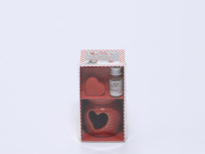 QUEMADOR CON ACEITE ROJO CORAZON