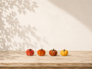 SET 4 CALABAZAS TERCIOPELO 6CM