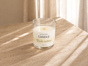 VELA PERFUMADA EN VIDRIO FRESH COTTON